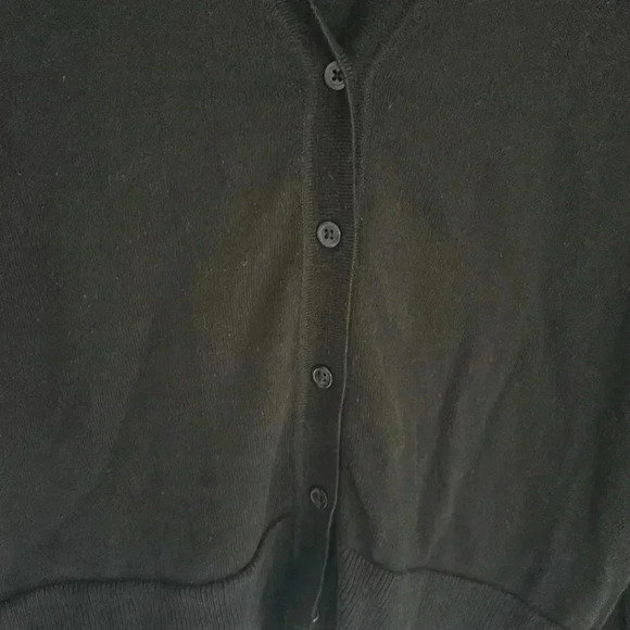 Athleta Black Light Weight Cardigan V Neck - Size M - Picture 3 of 7